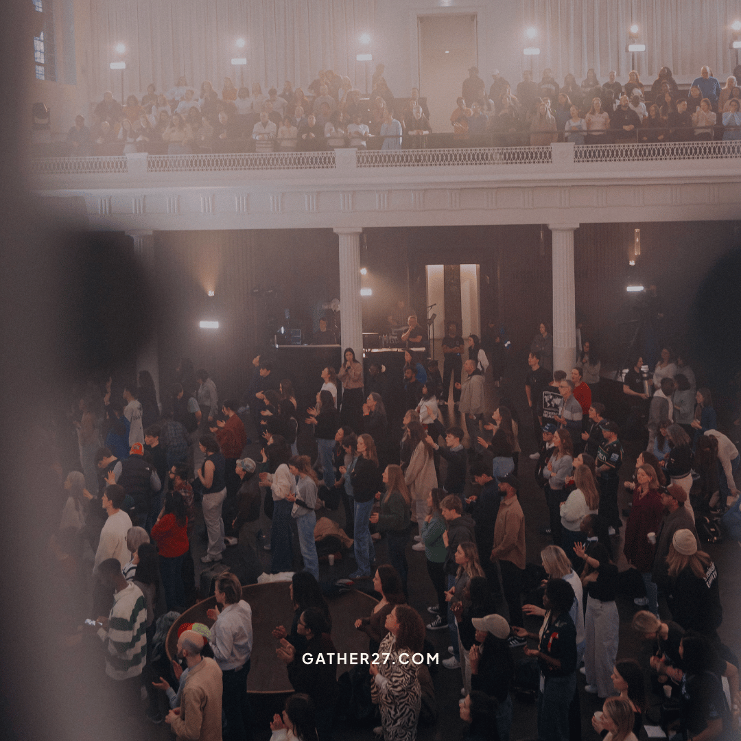 People gathered in a church